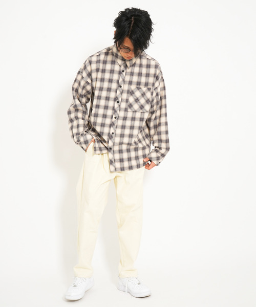 VENCEEXCHANGE（ヴァンスエクスチェンジ）の「バック刺繍チェックシャツ（シャツ/ブラウス・メンズ・ベージュ/ブルー・M/L）」の18枚目の写真