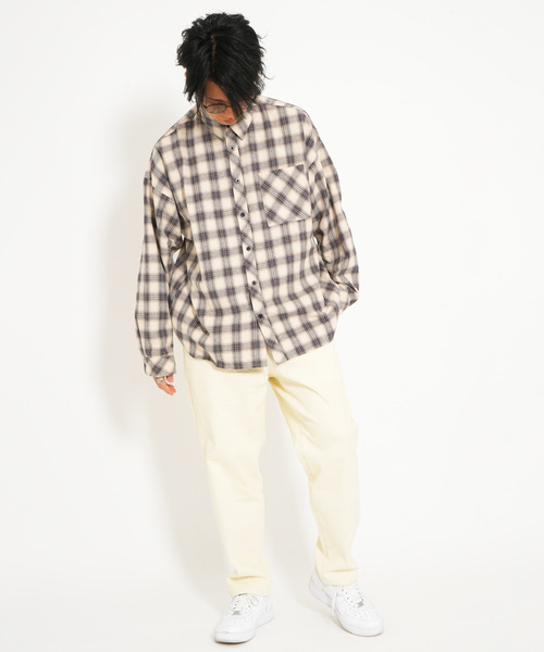 VENCEEXCHANGE（ヴァンスエクスチェンジ）の「バック刺繍チェックシャツ（シャツ/ブラウス・メンズ・ベージュ/ブルー・M/L）」の19枚目の写真