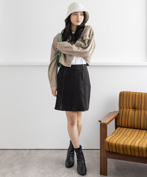 clear（クリア）の「フェイクスエードミニスカート（スカート）」 - WEAR