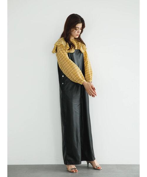 koe（コエ）の「チェック柄ボリュームスリーブフリルブラウス*（シャツ/ブラウス・レディース・ベージュ系その他4/イエロー系その他/ブルー系その他3・FREE）」の10枚目の写真