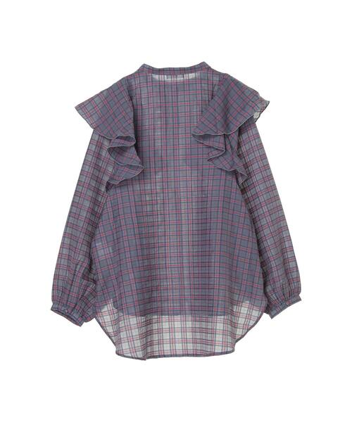 koe（コエ）の「チェック柄ボリュームスリーブフリルブラウス*（シャツ/ブラウス・レディース・ベージュ系その他4/イエロー系その他/ブルー系その他3・FREE）」の16枚目の写真