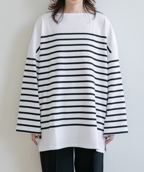 yuw(ユウ)の「BORDER PULLOVER LS 217779(Tシャツ/カットソー・レディース・ブラック系その他/ブルー/オレンジ・FREE)」の10枚目の写真