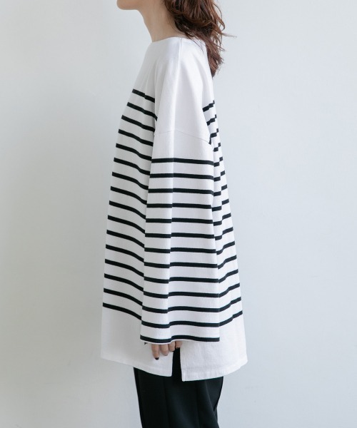 yuw(ユウ)の「BORDER PULLOVER LS 217779(Tシャツ/カットソー・レディース・ブラック系その他/ブルー/オレンジ・FREE)」の11枚目の写真