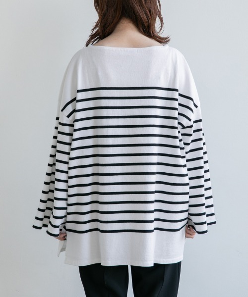 yuw(ユウ)の「BORDER PULLOVER LS 217779(Tシャツ/カットソー・レディース・ブラック系その他/ブルー/オレンジ・FREE)」の12枚目の写真