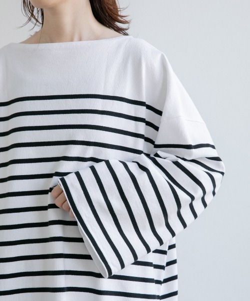 yuw(ユウ)の「BORDER PULLOVER LS 217779(Tシャツ/カットソー・レディース・ブラック系その他/ブルー/オレンジ・FREE)」の15枚目の写真