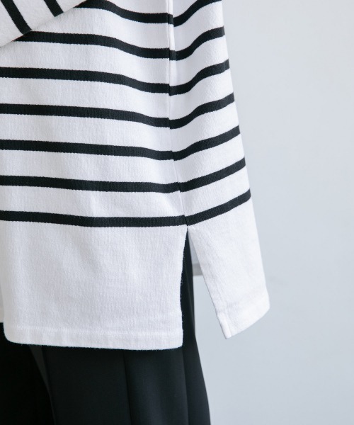 yuw(ユウ)の「BORDER PULLOVER LS 217779(Tシャツ/カットソー・レディース・ブラック系その他/ブルー/オレンジ・FREE)」の17枚目の写真