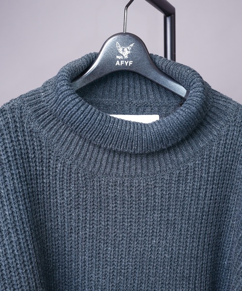 rovtski(ロフトスキー)の「AFYF 5GHI NECK SWEATER/ビッグシルエット ハイネック ニットセーター(ニット/セーター・メンズ・ブラック/ダークグリーン/ライトベージュ・FREE)」の7枚目の写真