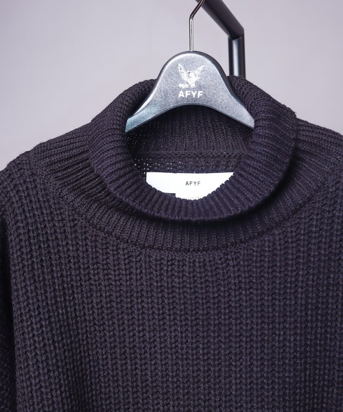 rovtski(ロフトスキー)の「AFYF 5GHI NECK SWEATER/ビッグシルエット ハイネック ニットセーター(ニット/セーター・メンズ・ブラック/ダークグリーン/ライトベージュ・FREE)」の9枚目の写真