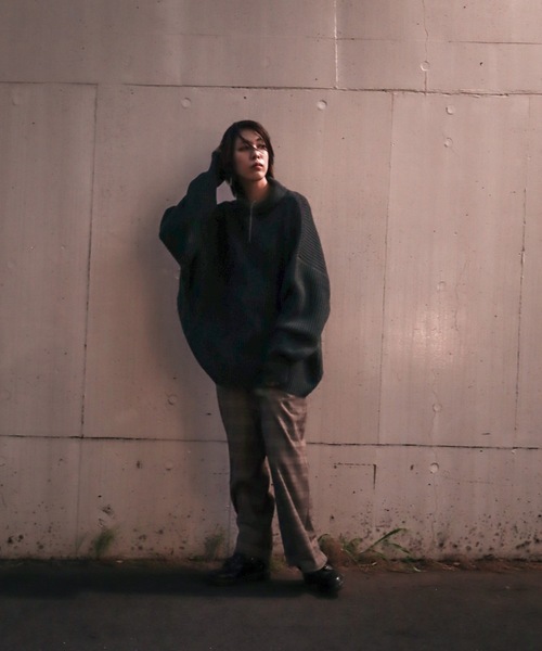 rovtski(ロフトスキー)の「AFYF 5GHI NECK SWEATER/ビッグシルエット ハイネック ニットセーター(ニット/セーター・メンズ・ブラック/ダークグリーン/ライトベージュ・FREE)」の13枚目の写真