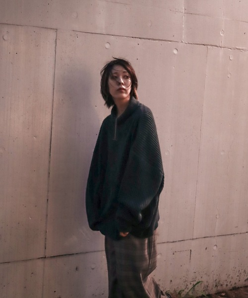 rovtski(ロフトスキー)の「AFYF 5GHI NECK SWEATER/ビッグシルエット ハイネック ニットセーター(ニット/セーター・メンズ・ブラック/ダークグリーン/ライトベージュ・FREE)」の18枚目の写真