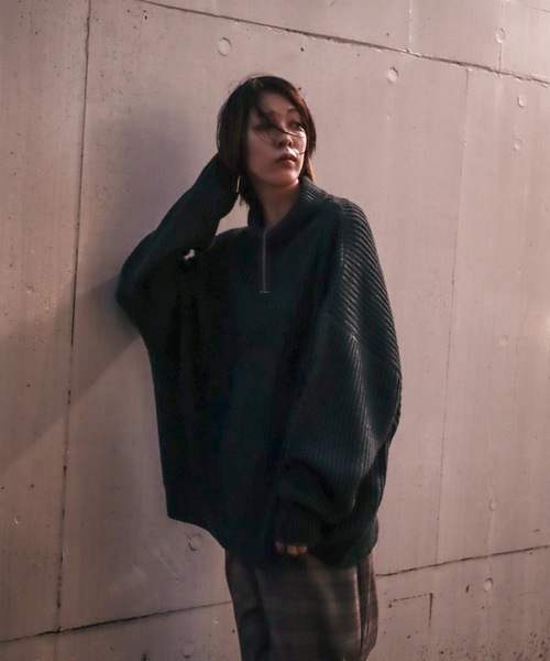 rovtski(ロフトスキー)の「AFYF 5GHI NECK SWEATER/ビッグシルエット ハイネック ニットセーター(ニット/セーター・メンズ・ブラック/ダークグリーン/ライトベージュ・FREE)」の19枚目の写真