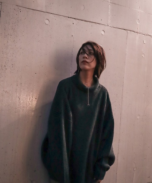 rovtski(ロフトスキー)の「AFYF 5GHI NECK SWEATER/ビッグシルエット ハイネック ニットセーター(ニット/セーター・メンズ・ブラック/ダークグリーン/ライトベージュ・FREE)」の21枚目の写真