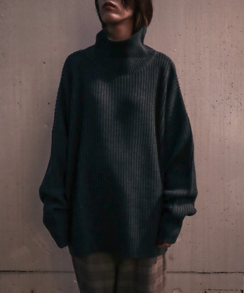 rovtski(ロフトスキー)の「AFYF 5GHI NECK SWEATER/ビッグシルエット ハイネック ニットセーター(ニット/セーター・メンズ・ブラック/ダークグリーン/ライトベージュ・FREE)」の22枚目の写真