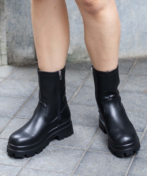 WEGO（ウィゴー）の「WEGO/ボリュームソールブーツ（ブーツ・レディース・ブラック・MEDIUM/LARGE）」の5枚目の写真