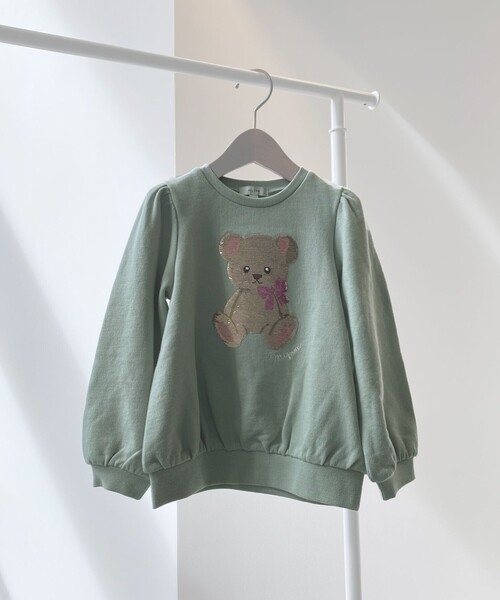 ANY(エニィ)の「スパンコール トレーナー(スウェット・キッズ・ライトグリーン系/ライラック系/ベージュ系・140/150)」の9枚目の写真