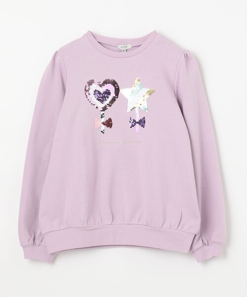 ANY(エニィ)の「スパンコール トレーナー(スウェット・キッズ・ライトグリーン系/ライラック系/ベージュ系・140/150)」の4枚目の写真