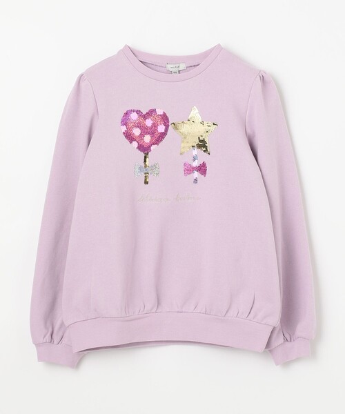 ANY(エニィ)の「スパンコール トレーナー(スウェット・キッズ・ライトグリーン系/ライラック系/ベージュ系・140/150)」の8枚目の写真