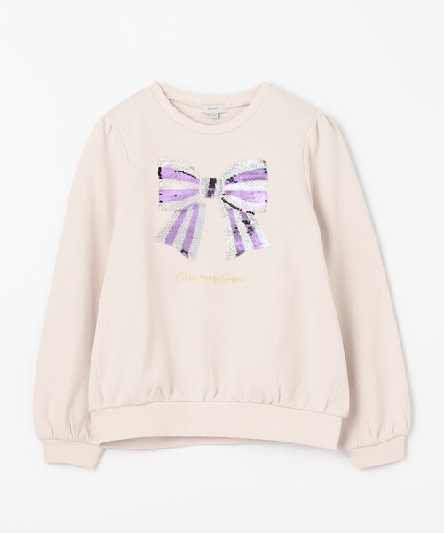 ANY(エニィ)の「スパンコール トレーナー(スウェット・キッズ・ライトグリーン系/ライラック系/ベージュ系・140/150)」の6枚目の写真