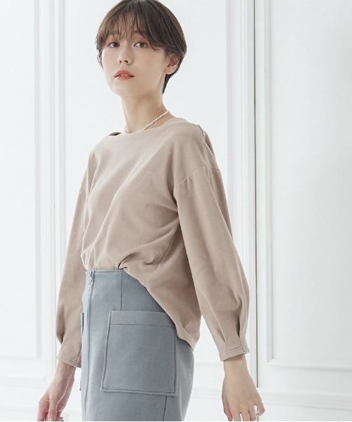 12Twelve Agenda(トゥエルブ アジェンダ)の「ボートネックマシュマロカットソープルオーバー(Tシャツ/カットソー・レディース・ベージュ/ピンク/チャコールグレー・M)」の20枚目の写真