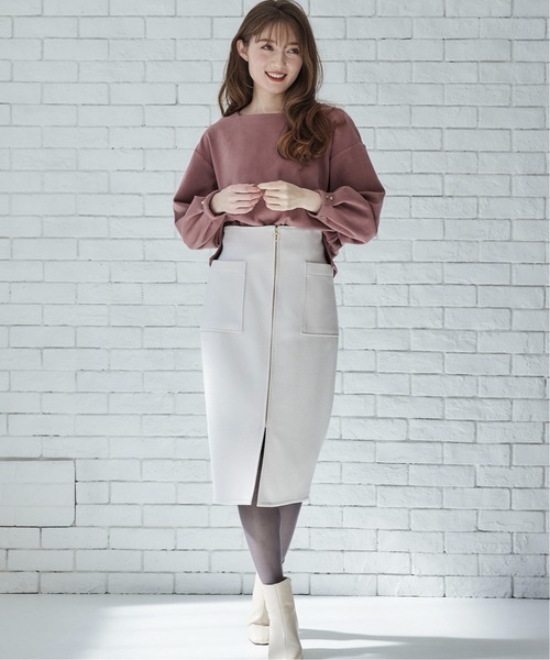 12Twelve Agenda(トゥエルブ アジェンダ)の「ボートネックマシュマロカットソープルオーバー(Tシャツ/カットソー・レディース・ベージュ/ピンク/チャコールグレー・M)」の7枚目の写真
