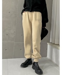 [IWU（アイダブリュー）]ユニセックスUSAコットン裏起毛ロゴスウェットジョガーパンツ