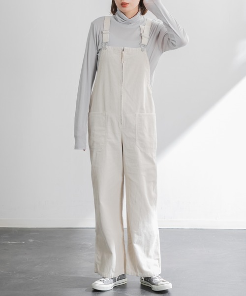 AMERICAN RAG CIE（アメリカンラグシー）の「ガーメントダイオーバーオール（サロペット/オーバーオール・レディース・チャコールグレー/オフホワイト・FREE）」の2枚目の写真