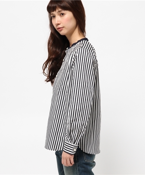 BEAMS BOY（ビームスボーイ）の「BEAMS BOY / バンドカラー 配色 ロングスリーブ（シャツ/ブラウス・レディース・ホワイト/ゴールド/ネイビー・ONE SIZE）」の14枚目の写真