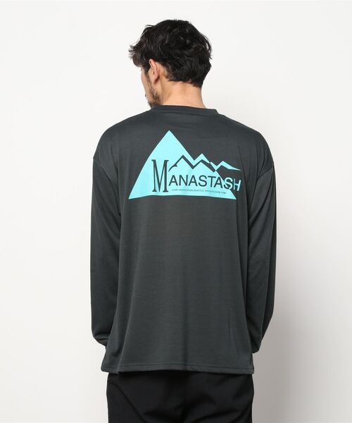 MANASTASH(マナスタッシュ)の「MANASTASH/マナスタッシュ DRY DEO L/S TEE GEOMETRIC LOGO 7123051(Tシャツ/カットソー・メンズ・ホワイト/ブラック/バイオレット/ブラック系その他・MEDIUM/LARGE/X-LARGE)」の3枚目の写真