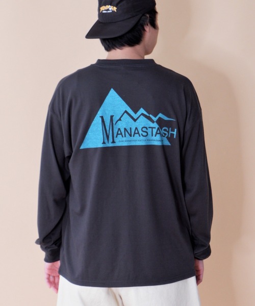 MANASTASH(マナスタッシュ)の「MANASTASH/マナスタッシュ DRY DEO L/S TEE GEOMETRIC LOGO 7123051(Tシャツ/カットソー・メンズ・ホワイト/ブラック/バイオレット/ブラック系その他・MEDIUM/LARGE/X-LARGE)」の2枚目の写真