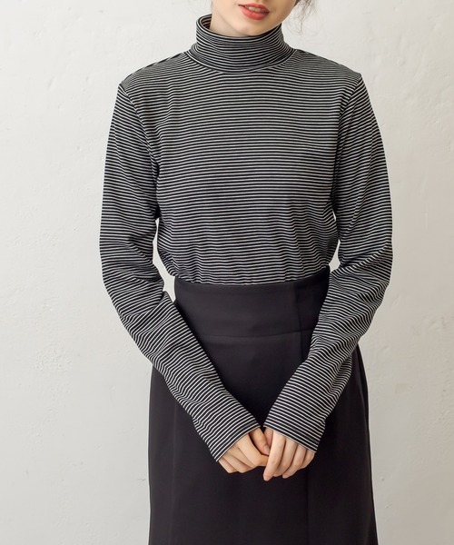 OLIVE des OLIVE（オリーブデオリーブ）の「インナーハイネック（Tシャツ/カットソー・レディース・ブラック/オフホワイト/アイボリー/スミクロ・FREE）」の19枚目の写真