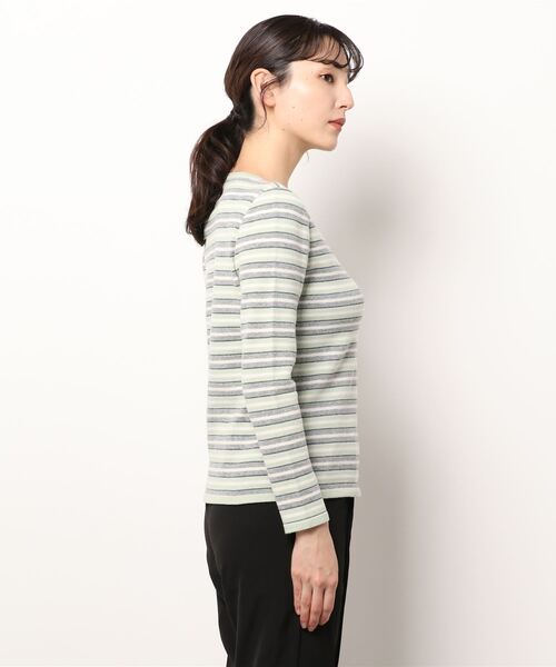 HANAE MORI(ハナエモリ)の「【HANAE MORI】パステルツイードニット(ニット/セーター・レディース・ライトグレー/ライトグリーン・38)」の4枚目の写真