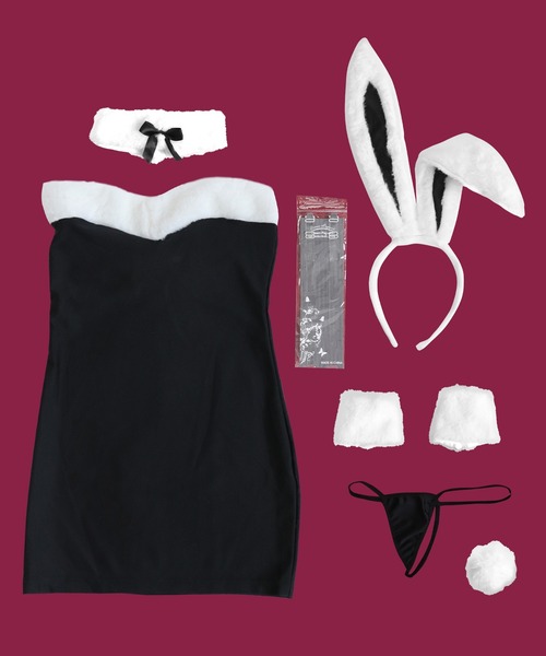 ROUGE バニーガールコスプレ 7点セット 赤色 下着 - バニーガール コスプレ | 下着通販