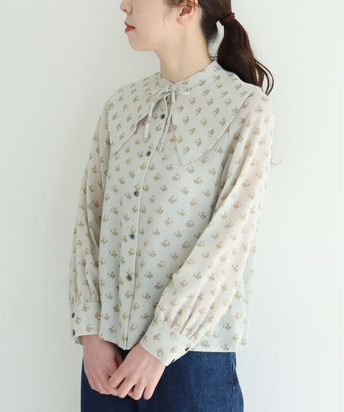 fig Ｌondon（フィグロンドン）の「●Lea　BL（シャツ/ブラウス・レディース・グレー/ホワイト・FREE）」の6枚目の写真