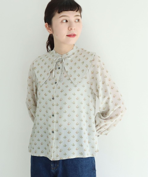 fig Ｌondon（フィグロンドン）の「●Lea　BL（シャツ/ブラウス・レディース・グレー/ホワイト・FREE）」の7枚目の写真