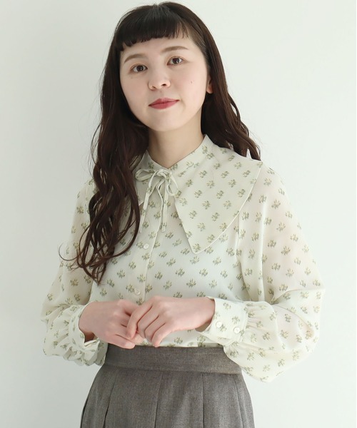 fig Ｌondon（フィグロンドン）の「●Lea　BL（シャツ/ブラウス・レディース・グレー/ホワイト・FREE）」の10枚目の写真