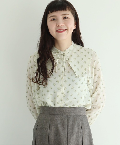 fig Ｌondon（フィグロンドン）の「●Lea　BL（シャツ/ブラウス・レディース・グレー/ホワイト・FREE）」の22枚目の写真