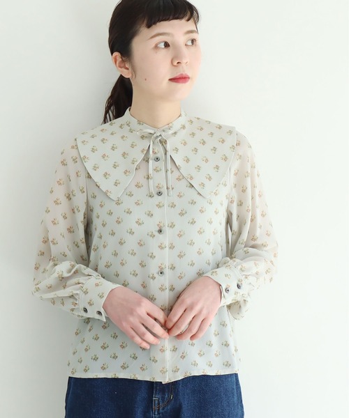 fig Ｌondon（フィグロンドン）の「●Lea　BL（シャツ/ブラウス・レディース・グレー/ホワイト・FREE）」の18枚目の写真