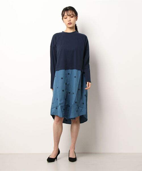 セール レーヨンツイルドット刺しゅう 天竺コンビaラインワンピース ワンピース Super Hakka スーパーハッカ のファッション通販 Zozotown