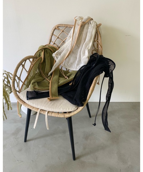 LA BELLE ETUDE（ラベルエチュード）の「【CONTROL FREAK】メッシュBIGショッパー（トートバッグ・レディース・ブラック/カーキ/アイボリー・FREE）」の4枚目の写真