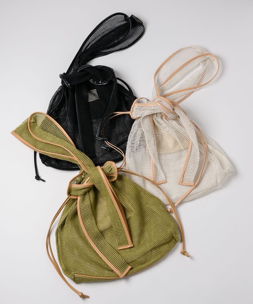 LA BELLE ETUDE（ラベルエチュード）の「【CONTROL FREAK】メッシュBIGショッパー（トートバッグ・レディース・ブラック/カーキ/アイボリー・FREE）」の6枚目の写真