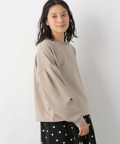 LEPSIM（レプシィム）の「ソデパフショートプルオーバー　262388（スウェット・レディース・ブラック/ライトパープル/グレイッシュベージュ・FREE）」の2枚目の写真