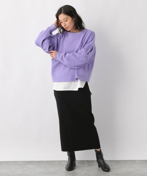 LEPSIM（レプシィム）の「ソデパフショートプルオーバー　262388（スウェット・レディース・ブラック/ライトパープル/グレイッシュベージュ・FREE）」の6枚目の写真