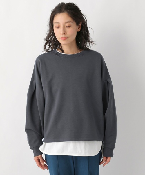 LEPSIM（レプシィム）の「ソデパフショートプルオーバー　262388（スウェット・レディース・ブラック/ライトパープル/グレイッシュベージュ・FREE）」の7枚目の写真