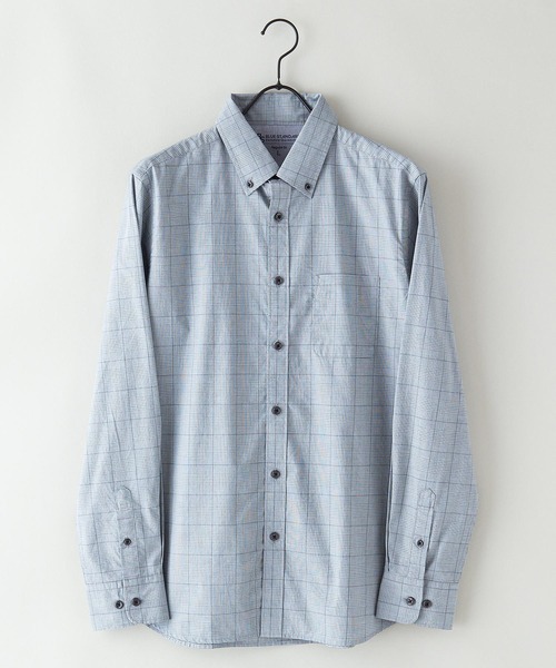 Blue Standard (ブルースタンダード)の「【BLUE STANDARD/ブルースタンダード】ラクケア 別布ポケット切替シャツ ブロードチェック ボタンダウン シャツ(シャツ/ブラウス・メンズ・ホワイト/グレー/オフホワイト/ブルー・MEDIUM/LARGE/X-LARGE)」の4枚目の写真