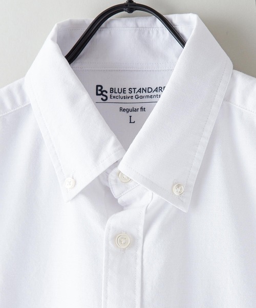 Blue Standard (ブルースタンダード)の「【BLUE STANDARD/ブルースタンダード】ラクケア 別布ポケット切替シャツ ブロードチェック ボタンダウン シャツ(シャツ/ブラウス・メンズ・ホワイト/グレー/オフホワイト/ブルー・MEDIUM/LARGE/X-LARGE)」の5枚目の写真