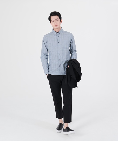 Blue Standard (ブルースタンダード)の「【BLUE STANDARD/ブルースタンダード】ラクケア 別布ポケット切替シャツ ブロードチェック ボタンダウン シャツ(シャツ/ブラウス・メンズ・ホワイト/グレー/オフホワイト/ブルー・MEDIUM/LARGE/X-LARGE)」の22枚目の写真