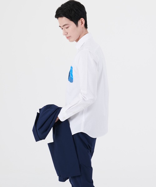 Blue Standard (ブルースタンダード)の「【BLUE STANDARD/ブルースタンダード】ラクケア 別布ポケット切替シャツ ブロードチェック ボタンダウン シャツ(シャツ/ブラウス・メンズ・ホワイト/グレー/オフホワイト/ブルー・MEDIUM/LARGE/X-LARGE)」の14枚目の写真