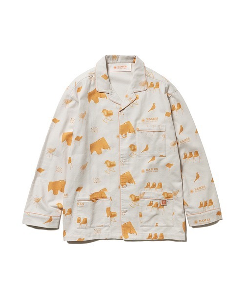 gelato pique（ジェラートピケ）の「【メンズ】【EAMES】チェアモチーフシャツ（ルームウェア/パジャマ・メンズ・ネイビー/オレンジ・MEDIUM/LARGE）」の2枚目の写真