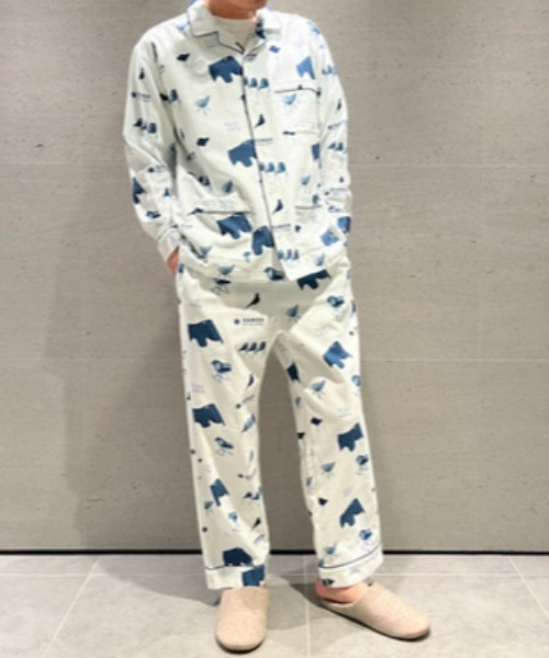 gelato pique（ジェラートピケ）の「【メンズ】【EAMES】チェアモチーフシャツ（ルームウェア/パジャマ・メンズ・ネイビー/オレンジ・MEDIUM/LARGE）」の7枚目の写真