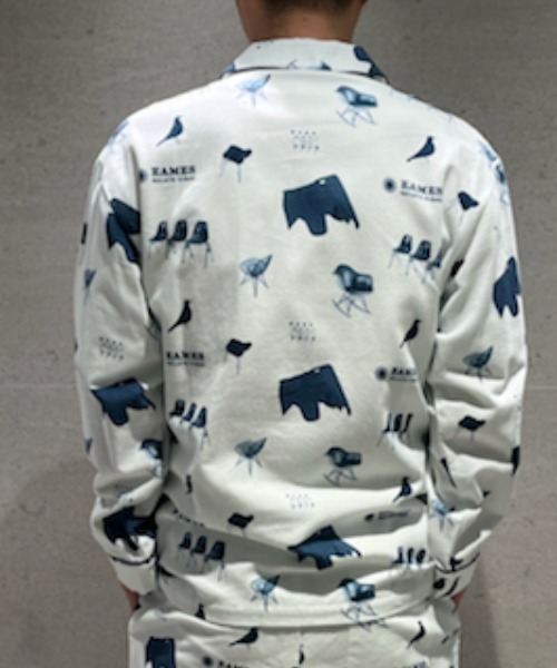 gelato pique（ジェラートピケ）の「【メンズ】【EAMES】チェアモチーフシャツ（ルームウェア/パジャマ・メンズ・ネイビー/オレンジ・MEDIUM/LARGE）」の6枚目の写真